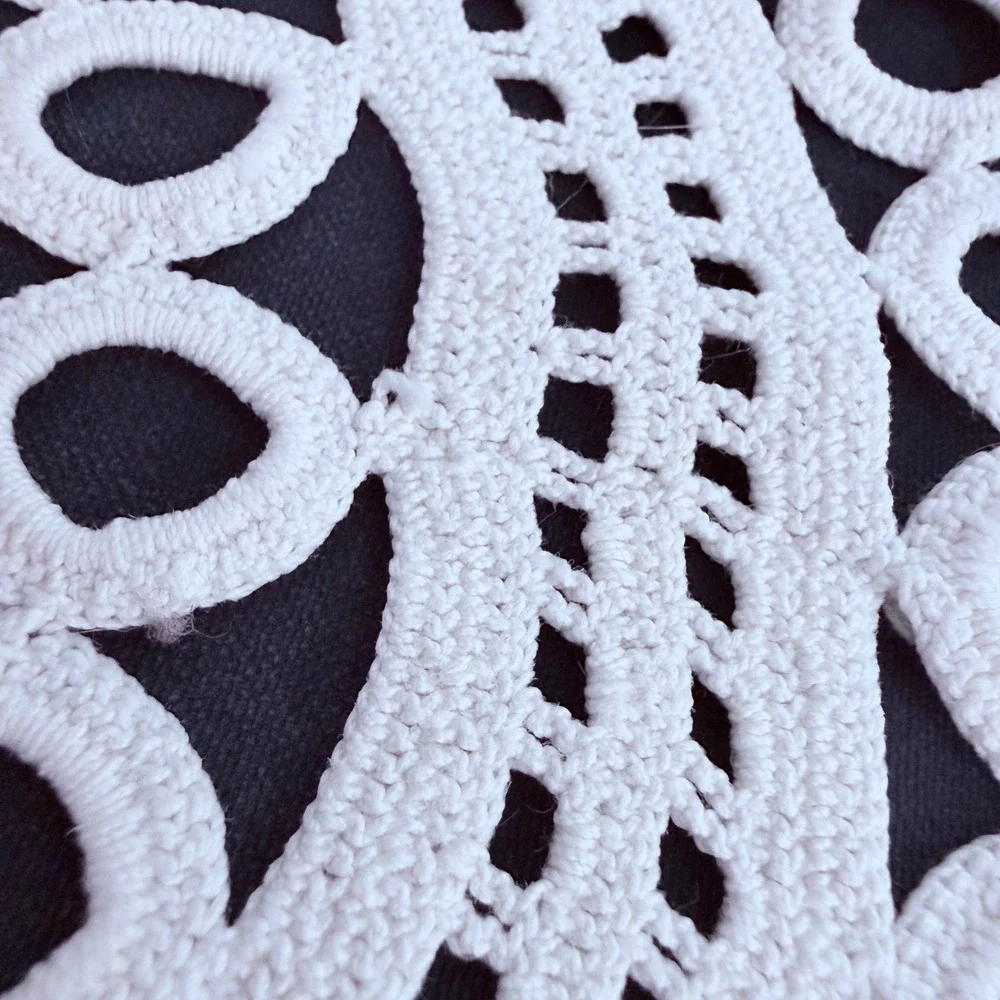 Vintage Crochet Lace Doilies Set 4 Handcrafted Floral Embroidered Handkerchiefs‎